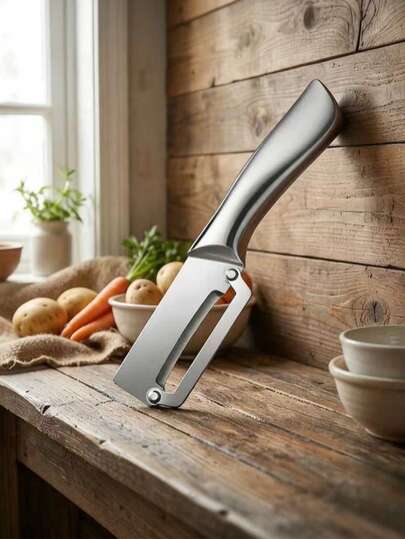 2 piezas/1 pieza Pelador de verduras de acero inoxidable de alta eficiencia - Mango ergonómico, pelador de patatas y frutas resistente a la oxidación, apto para cocina, lavavajillas