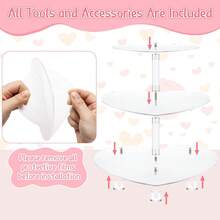 Giá đựng bánh cupcake hình trái tim trong suốt 3 tầng bằng acrylic, giá trưng bày bánh cupcake cho đám cưới. - Xem 7