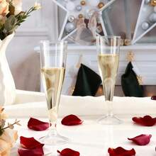 10/20/25/30/50/100-Piece Set Of Transparent Champagne Glasses, 130ml/4.5-Ounce Reusable Clear Champagne Flutes, Durable And Elegant Champagne Cups, Suitable For Weddings, Cocktail Parties, Holidays, Christmas And New Year - View 6