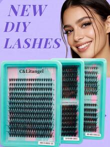 240片DIY假睫毛套装，40D+60D/自然蓬松款，D卷度浓密自然，适合新手在家DIY打造浓密自然的睫毛，C/D卷度混合长度，在家即可享受沙龙级效果，蓬松睫毛簇，柔软轻盈，适合日常及派对场合使用。 - D - 查看 1