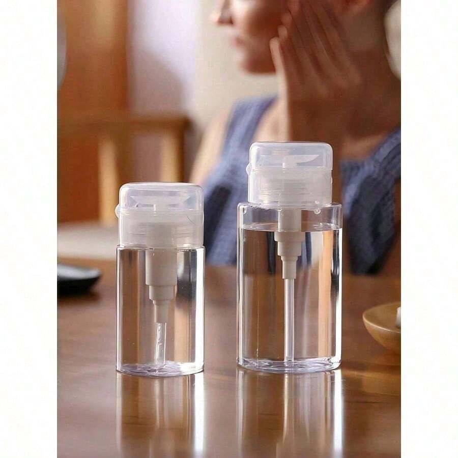 1个塑料按压式液体分装瓶,可重复灌装,适用于卸甲油、卸妆液等,带翻盖,方便旅行携带,容量120毫升-200毫升,圣诞礼物 - 彩色 - 查看 1