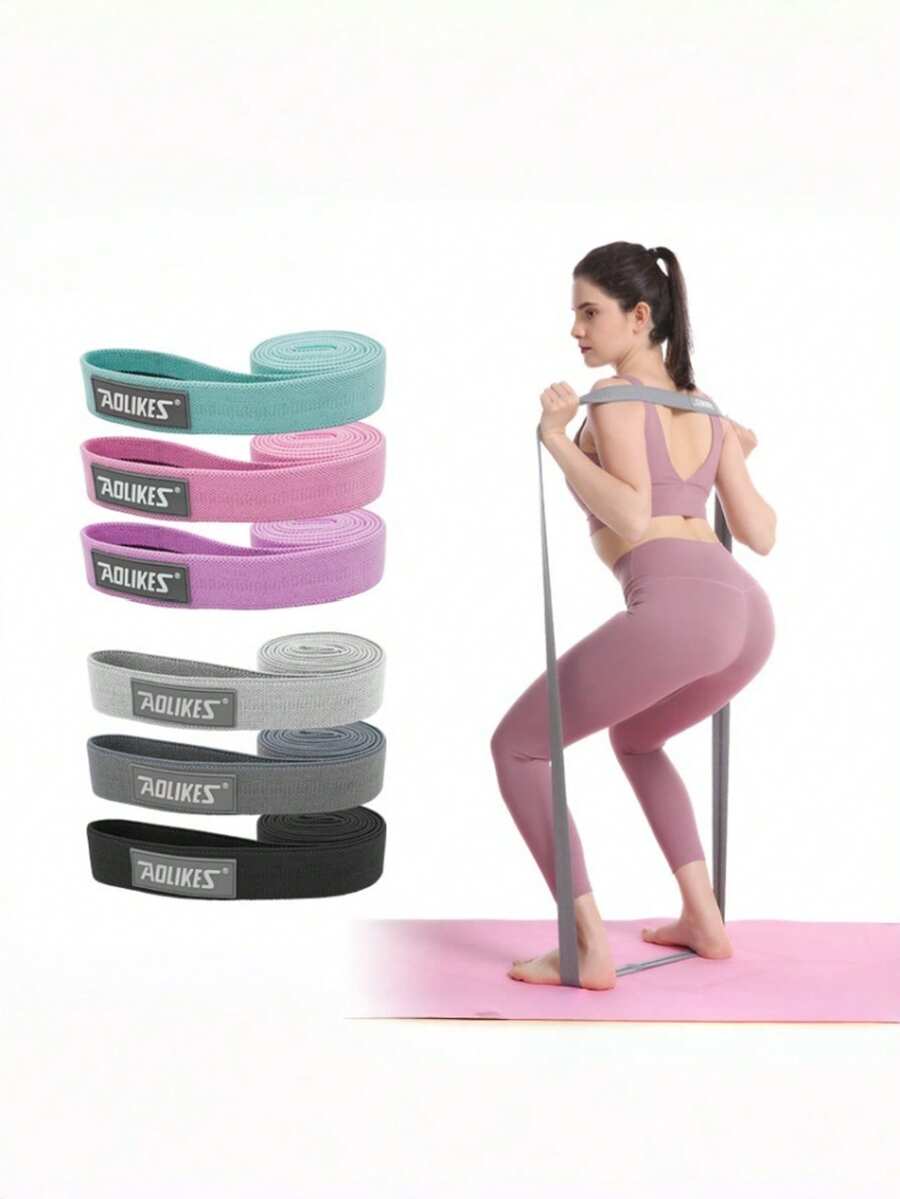 150 Cm Yoga Pilates Stretching Resistance Band, Exercise, Fitness Wristband, Training, Elastic Exercise, Fitness, Rubber Gym, Yoga Resistance Band, Yoga Elastic Band, Yoga Elastic Band, Portable Pilates Gluteal Expansion Band, Latex Tension Band, Gym, Home Strength Training Resistance Band - Multicolor - View 1
