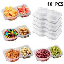 20pcs Portable Dual Compartment Condiment Containers - Reusable Plastic Sauce And Dip Cups For Travel, Snacks And Meal Prep (Transparent), Dual Compartment Containers Suitable For Dipping Bowls - Clear - View 15