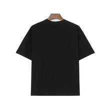 Top más vendido de 2026: Camisa de verano de manga corta con cuello redondo, corte holgado, estampado de cruz colorido, estilo americano, popular en 2026, de la marca . - Negro - Ver 4