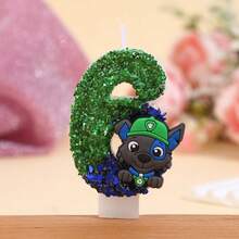 1 cây nến hình chữ số phát sáng trong bóng tối Paw Patrol, phụ kiện trang trí bánh mới lấp lánh, tạo không khí lễ hội cho sinh nhật, Giáng sinh. - Nhiều màu - Xem 12