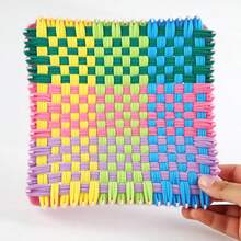 Weaving Loom Kit Toys Crafts For Kids And Adults - Sturdy Frame Potholder Loom Making Kits Portable Box And Craft Loops - Multicolor - View 10