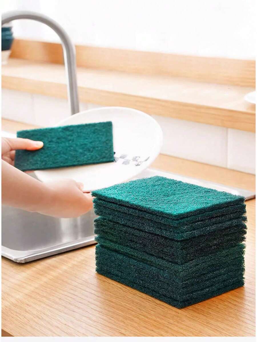 1/5/10/20 miếng cọ rửa bằng giấy nhám, vải chà rửa hai mặt bền chắc, có thể cắt tỉa, dùng để rửa chén, lau nồi, vệ sinh nhà cửa.