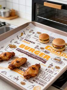 Giấy thấm dầu dùng một lần 29,5*28cm, dùng để chiên khoai tây, làm bánh mì kẹp thịt, bánh mì sandwich, giấy gói thực phẩm, giấy lót bàn chống dầu. - Xem 13