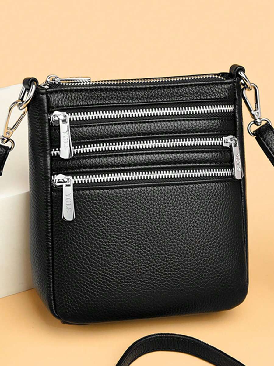 Four Zippers Pockets Design Handbags Crossbody Bags For Women Soft PU Leather Shoulder Bag Top Quality Messenger Bags