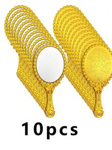 Set de oglinzi de machiaj portabile vintage 1/4/10/20 buc, cu design mic de trandafir în relief auriu/argintiu/auriu-roz, oglindă cosmetică portabilă, ideală pentru petreceri tematice de prințesă și călătorii - Multicolor - Vizualizare 25