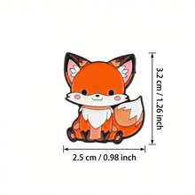 可爱卡通狐狸胸针，柔软可爱的橙色狐狸珐琅徽章，少女风服装/背包别针，治愈系小狐狸胸针，卡通可爱珐琅徽章，百搭别针，独特礼物 - 橘色 - 查看 4