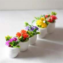 Decorations Dollhouses Vibrant Artificial Flowers Home Decor Car Mini Flower Pots Holiday - 5Pcs - 查看 4