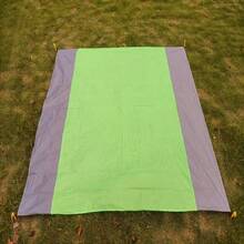 1件装便携式可折叠野餐垫，沙滩垫，户外草坪垫，户外花园垫，防水公园地面垫，沙滩防水防沙垫，适用于公园、海滩、徒步旅行、周末郊游、旅行、聚会、送给女朋友的生日礼物（尺寸：100*100厘米/300*300厘米，包含4个地钉和收纳袋），小巧便携 - 彩色 - 查看 32