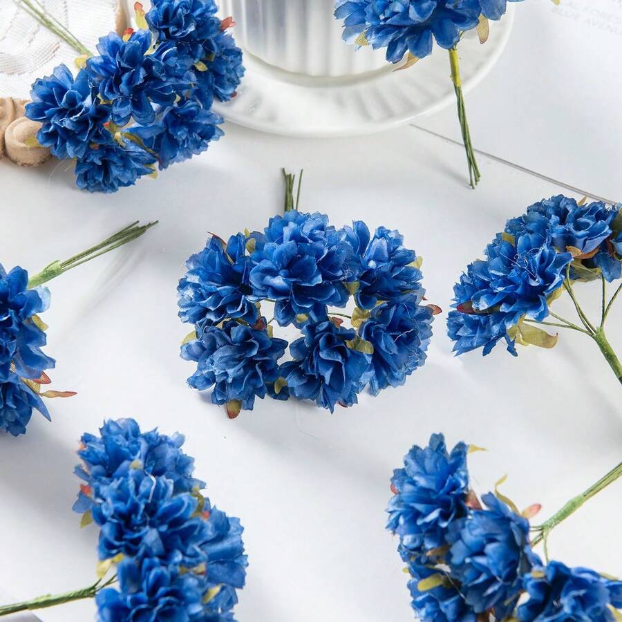 1/5/500件人造絲花束-碎花花束,仿真花,適用於居家、餐廳、客廳、戶外花園裝飾,可用於婚禮、居家花園和派對裝飾,人造花,婚禮花束,新娘花束,婚禮用品,婚禮裝飾,裝飾花卉,春季裝飾 - 寶藍色 - 查看 1