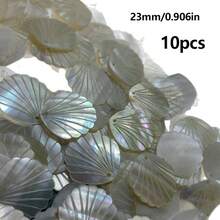 20个23毫米天然贝壳吊坠，扇形珠宝制作材料，贝壳工艺配件 - 彩色 - 查看 10