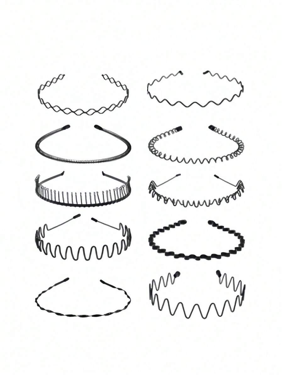8pcs Casual Versatile Simple All-Match Headbands