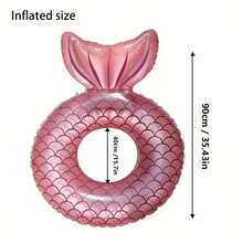Inflatable Pool Floats Large Mermaid Tail Swim Rings Inflatable Rubber Rings Floating Chair With Backrest Lake Beach Pool Floatie Toys For Adults Kids - Multicolor - View 6