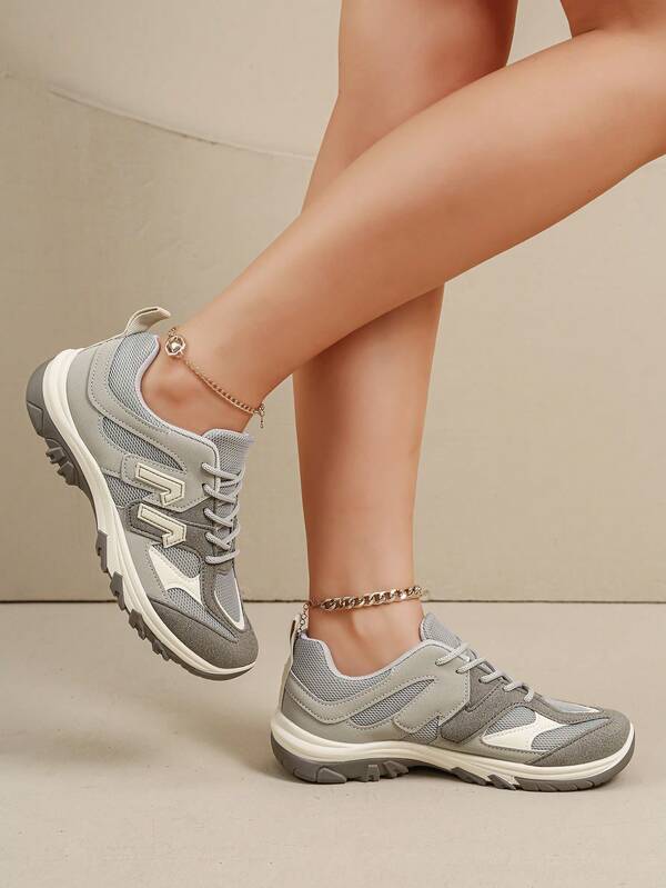 Women's Casual Sneakers, New Versatile Flat Slip-On Shoes, Fashionable Comfortable Lightweight Lace-Up Running Shoes, Breathable Round Toe Trainers