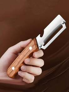 1件装（二合一）硬木手柄多功能不锈钢削皮器，可用于开瓶，适用于削胡萝卜、土豆、冬瓜、甘蔗、南瓜等水果蔬菜皮，符合人体工学的手柄设计 - 彩色 - 查看 4