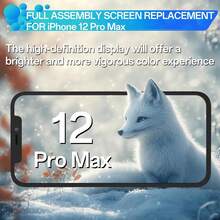 MALUUBA Juego de reparación de pantalla de repuesto para iPhone 12 Pro Max, ensamblaje de pantalla LCD con digitalización de toque 3D, almohadilla magnética de vidrio frontal de 17.02cm, herramientas de reparación, modelos A2342 A2410 A2411 A2412 - LCD - Ver 8