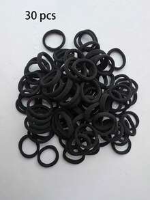 30/50/100条装高弹无缝毛巾布发圈 - 温和不伤发弹力发圈，女士专用，不勾丝马尾辫发圈 - 彩色 - 查看 15