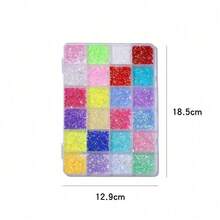 1 Hộp (24000 miếng) Đá giả kim cương ABS nhiều màu sắc, hỗn hợp ngẫu nhiên, dùng để trang trí móng tay, hình dán kim cương phẳng lấp lánh kiểu Y2K, thích hợp cho các dự án thủ công DIY, phụ kiện làm móng. - Nhiều màu - Xem 9