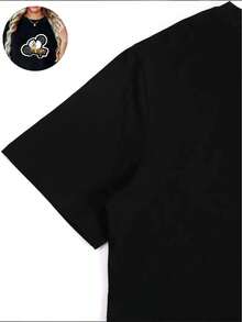 1pc blusas de mujer blusas bonitas para mujeres blusas elegantes para mujer ropa de mujer conjuntos para mujer Camiseta de algodón en blanco y negro de 180 g con dise?o de huevo haciendo pesas estampado de alta calidad en algodón cuello redondo corte básico holgado para hombre y mujer transpirable versátil lavable a máquina cómoda talla S ~ 3XL diaria casual deportiva imprescindible para el verano - Negro - Ver 5