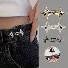 1/2/3/5 Pairs Star Shaped Waist Cincher Clips, Waist Shaping Magic Tool, Adjustable Waist Fastener Clips For Belts, Scarves, Shawls, Sweaters - Silver - View 2