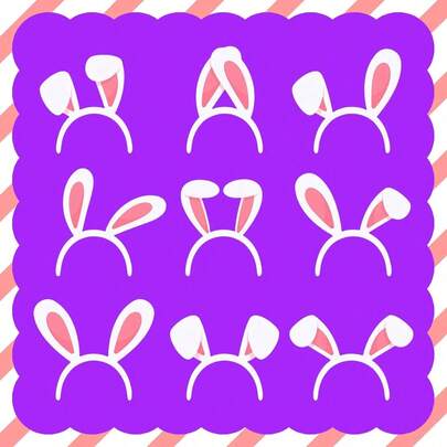 3个装复活节兔子耳朵发箍，毛绒兔子耳朵发圈，时尚配饰，适合女性、角色扮演和动物主题派对，复活节派对礼品