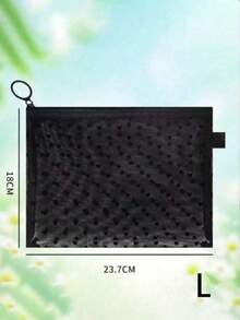 1/3 Pcs Mini Heart Mesh Cosmetic Bag, Portable Flocking Multi-Functional Transparent Lipstick Bag, Travel, Makeup Bag - Multicolor - View 9