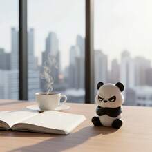 1pc 3D Printed Angry Panda Figurine, Decorative Angry Panda, Suitable For Home, Office Decor, Perfect Gift For Friends And Family (Random Gradient Layer) - Multicolor - View 6
