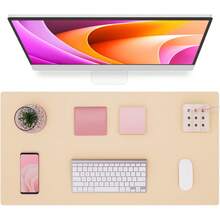 Large Size PU Leather Desk Pad, Office Desk Mat, Anti-Slip Mouse Pad, Waterproof Writing Board, Suitable For Office And Home - A - View 102