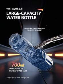 新款加特林双管旋转水枪，带火焰特效，大容量，高压强力喷射水流。适合儿童和成人，射程6-9米。双闪光灯和双喷嘴，电动持续喷水。适合3岁以上男孩女孩。是夏季海滩和泳池派对的完美玩具礼物，水枪，玩具枪，儿童玩具，游泳池玩具 - 水槍(無背包) - 查看 5
