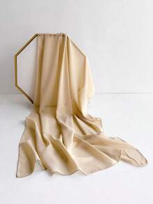 1 pieza Pañuelo de gasa ligero de unicolor, chal decorativo versátil y sencillo para protección solar para mujeres - Verde mostaza - Ver 9