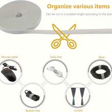 1 Roll Reusable Multi-Functional Adjustable Cable Management Strap, Data Cable Organizer And Storage Tie, Computer Wiring Clip, Desktop Wire Holder - Multicolor - View 5