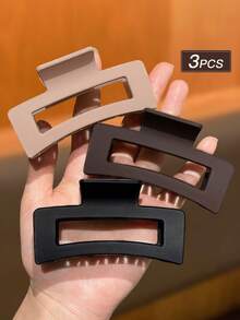 2/3/5/10pcs Fashion Square Medium Hair Clips In Coffee & Spring Colors, Elegant Minimalist Design, Suitable For Daily Wear, Work And Home, Women Hair Accessories, Recommended Gift Summer Beach Claw Clips Vacay Hair Claws - Multicolor - View 10