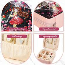 2件套钻石画套装，带拉链化妆包，卡通图案，无纺布材质，钻石马赛克化妆盒，方便实用，大容量，适合作为送给女性的礼物，节日、新年、情人节皆宜。 - 查看 5