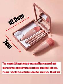 5-In-1 Mini Makeup Brush Set With Mirror, Blush Brush, Foundation Brush, Travel Makeup Tool Kit, 5pcs Portable Makeup Brush Set, Makeup Brush Set, Makeup Brush Set, Complete Makeup Set, Makeup Brush Set, Complete Makeup Set, Brush Set, Makeup Brush Set, Makeup Gift Set, Set, Gift, Professional Makeup Brushes, Complete Makeup Set - Multicolor - View 7