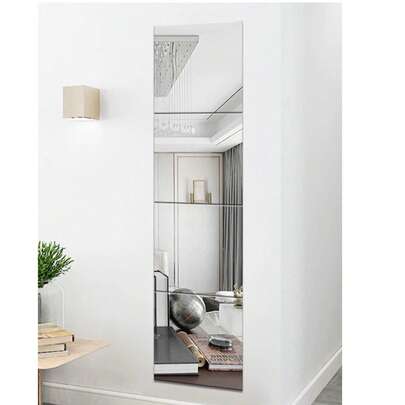 1片DIY亚克力镜，浴室梳妆镜，不易碎，自带背胶，撕开即可粘贴，无需安装。[图片展示产品尺寸，请确认尺寸是否合适。] 墙面装饰镜，方形镜、圆形镜、心形镜，不易碎，防水材质，自带背胶，撕开即可粘贴，适用于卧室化妆、浴室、办公室、室内外墙面。