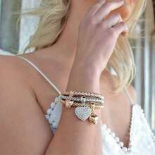 Set de 3 pulseras de mujer de aleación multicolor - Pulsera Corazón Liso - Ver 2