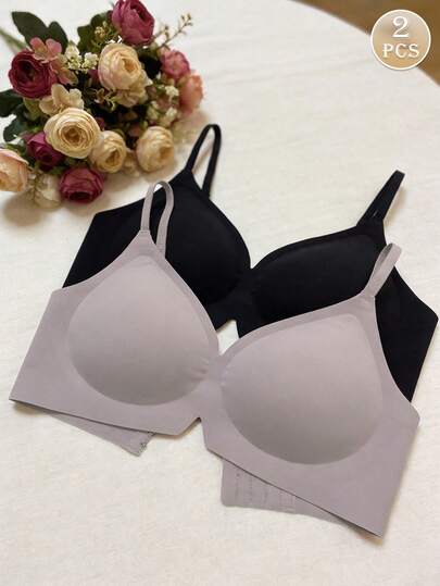 2件套女士时尚舒适简约镂空性感内衣套装，运动文胸