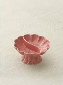 Chinese Style Ceramic High Foot Fruit Plate, Divided Dish, Tea & Snack Plate, Retro Luxury Dessert Tray, Home Use Platter - Multicolor - View 6