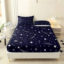 Bộ ga trải giường họa tiết hình học màu hồng đen 3 món kèm vỏ gối, ga trải giường mềm mại, bọc nệm. - Nhiều màu - Xem 8