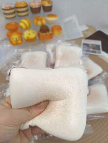 1pc Super Soft Cream Toast Squeezy Toy, Stress Relief Perfect Gift For Birthday, Holiday, Christmas, Halloween - Multicolor - View 9