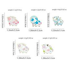 1枚/5枚可爱卡通奶牛珐琅金属胸针，送给朋友和同学的礼物，休闲动物锌合金卡通胸针，四季皆宜 - 彩色 - 查看 10
