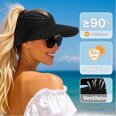 1pc Fashionable & Charming Women's Summer Sports Hat, Suitable For Outdoor Activities. Foldable And Portable, Great For Beach, Swimming, Baseball, Tennis, Golf And Other Outdoor Sports.