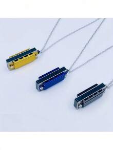Necklace Harmonica 4-Hole 8-Tone Mini Harmonica 4-Hole 8-Tone Playable Harmonica Playable Song Harmonica, Harmonica, Mini Toy, Electronic Pet, Mini Guitar, Kazoo - Multicolor - View 8