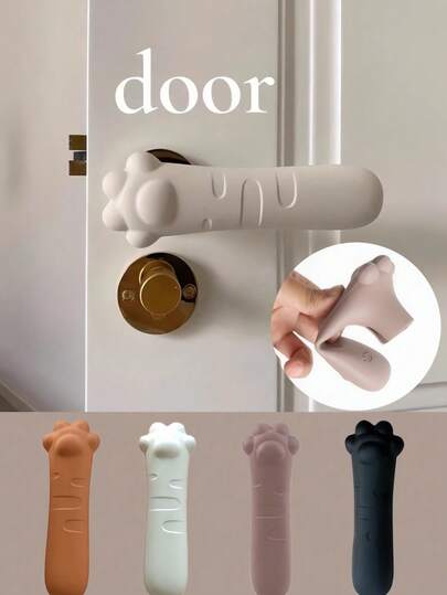 Mango antiestático, cojín anticolisión, cubierta protectora antideslizante para interiores, guantes para manijas de ventanas de dormitorio, porche, puerta de baño, cubierta protectora de silicona para manijas de puertas, cubierta plástica anticolisión y antirruido duradera, y protección de pared para manijas de puertas largas