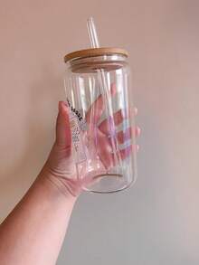 Ly uống nước ép lạnh có ống hút, Ly thủy tinh có ống hút kiểu nữ tính, Ly cà phê & trà xanh có ống hút, Ly đồ uống lạnh có ống hút, Ly trà sữa & nước ép có ống hút, Món quà tuyệt vời nhất dành cho các cô gái! - Nhiều màu - Xem 6