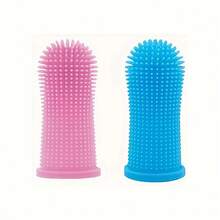 Dog Toothbrush, 360 °   Dog Toothbrush Kit, Cat Toothbrush, Dog Teeth Cleaning, Dog Finger Toothbrush, 2-Pack Dog Tosh For Small And Large Pets - Xanh dương + Hồng - Xem 9